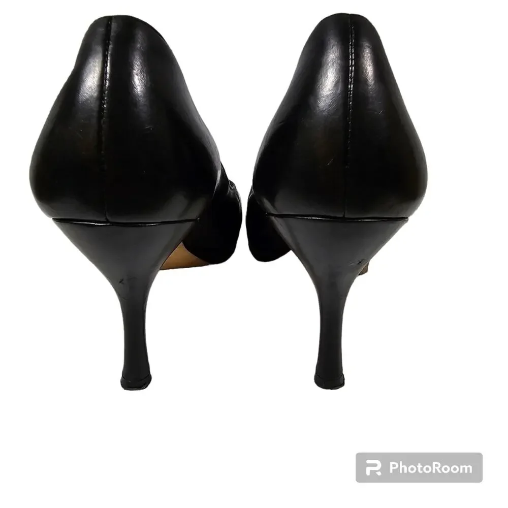 Via Spiga Classic Black Leather Pumps Heels Size 8M